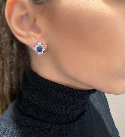 Sapphire & Diamonds Earrings