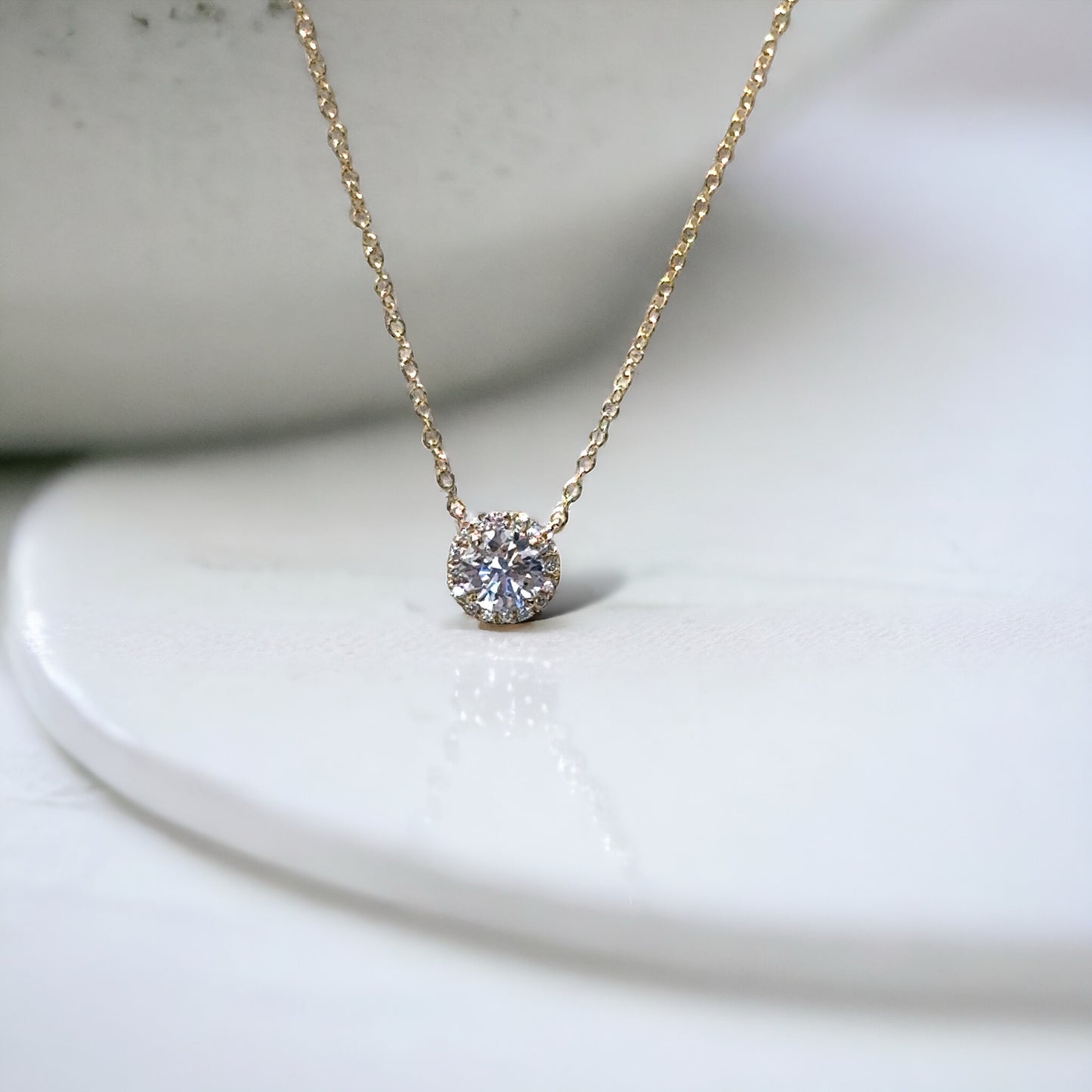 Halo LG Diamond Necklace