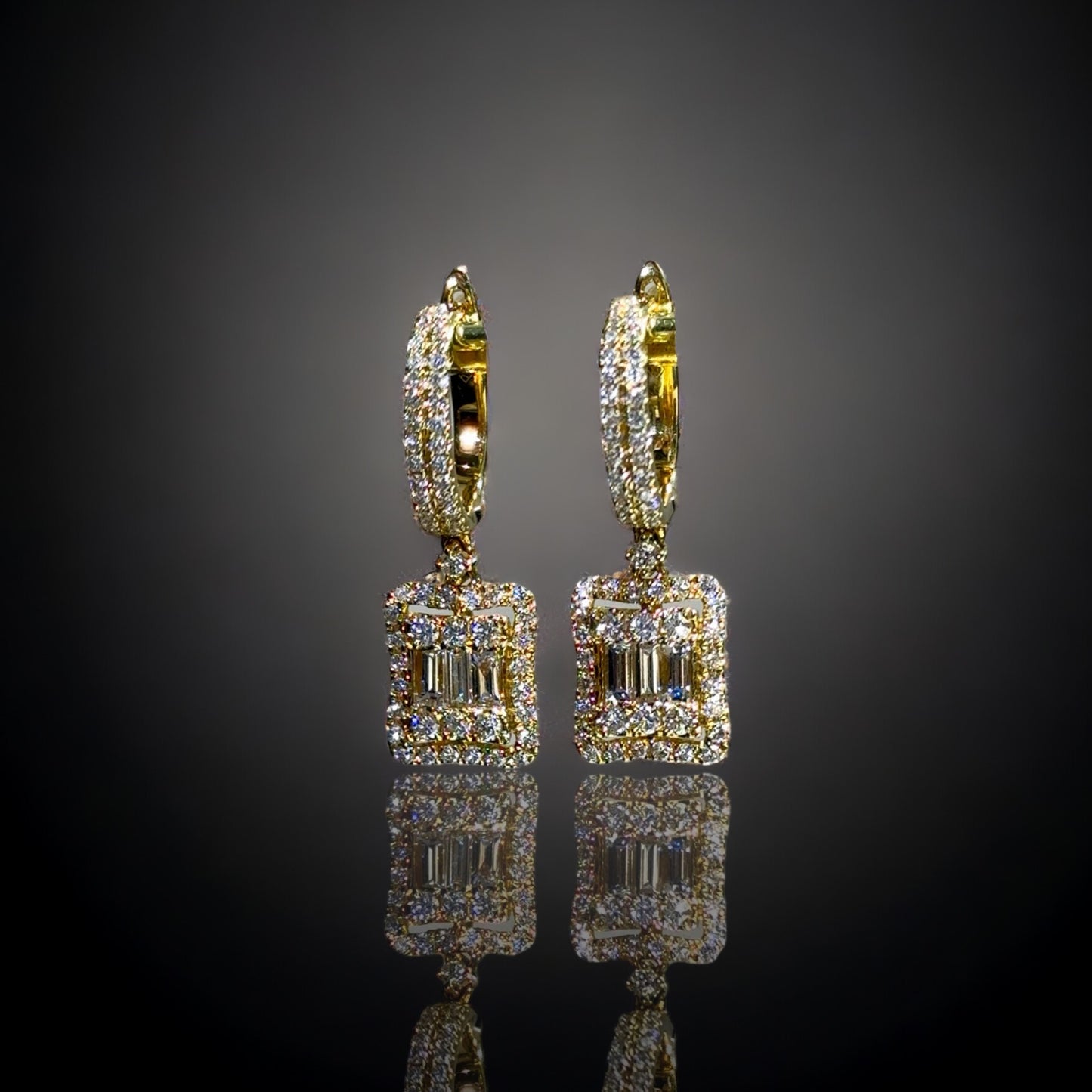 1.22CT Dangle Diamond Earrings