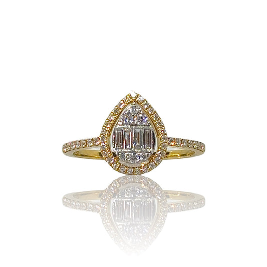 Pear Shape Halo Diamond Ring