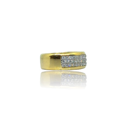 3 Row Pave Diamond ring