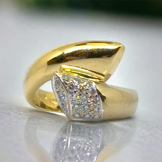 Cross Over Diamond Ring