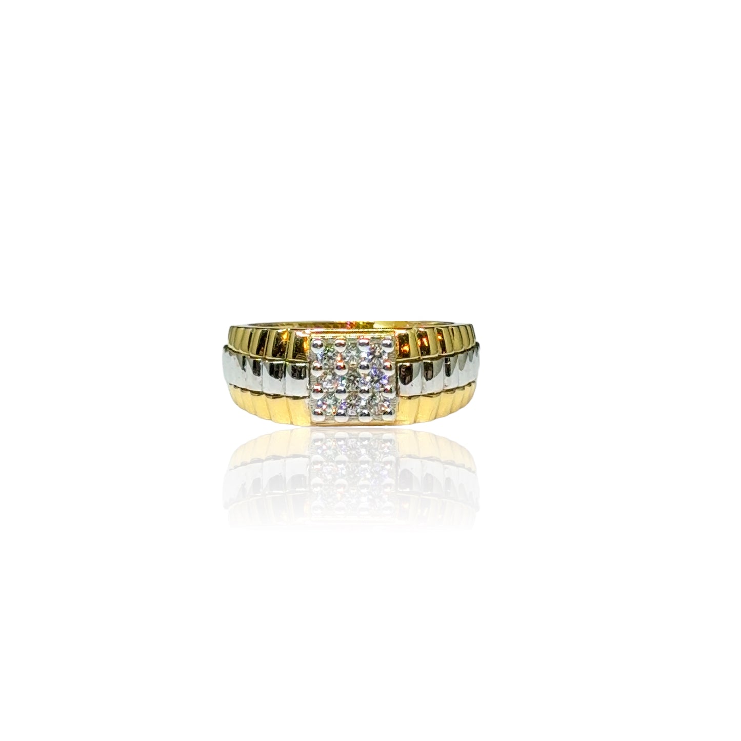 2 Color Diamond Man's Ring