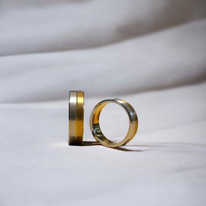 6mm Two Tone Matte Wedding Rings