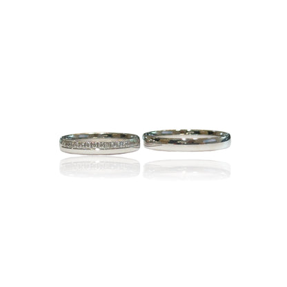 3.5mm Comfort Fit Wedding Rings With Diamonds