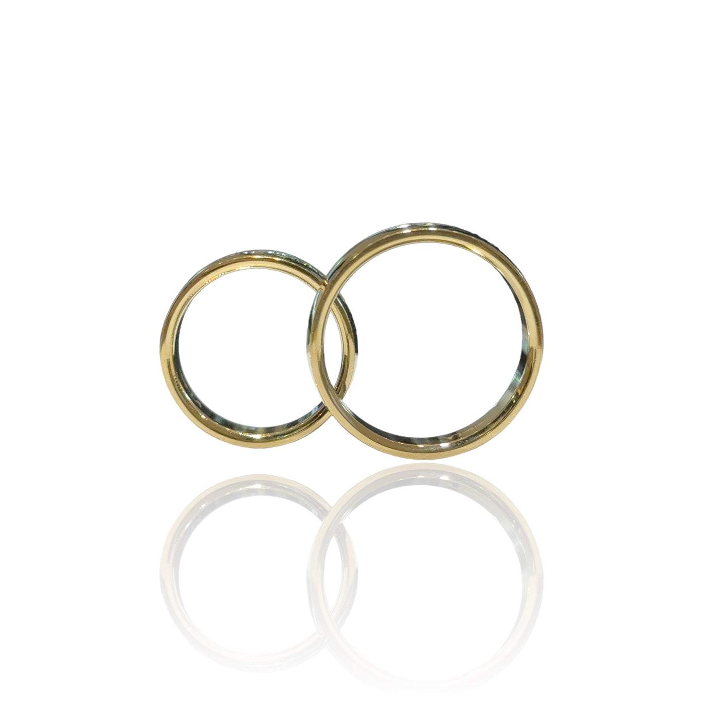 5mm Two Tone Glossy Finish With Diamonds Wedding Rings