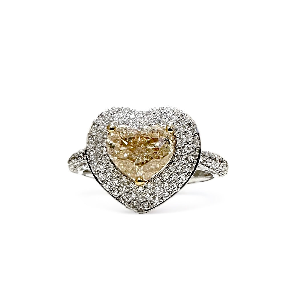 Natural Brown Heart Shape Diamond Ring