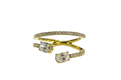 Toi & Moi Oval and Diamonds Ring