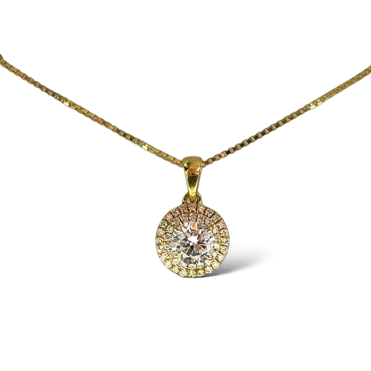 DOUBLE HALO SOLITAIRE NECKLACE