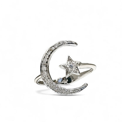 Star & Moon Diamond Ring