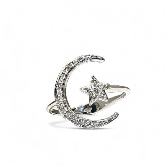 Star & Moon Diamond Ring