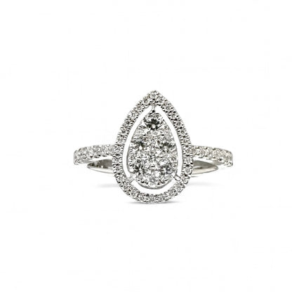 Illusion Halo Pear Shape Diamond Ring