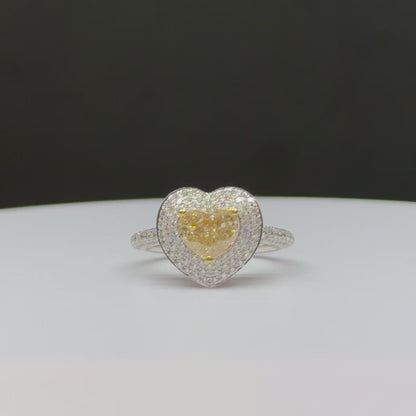 Natural Brown Heart Shape Diamond Ring