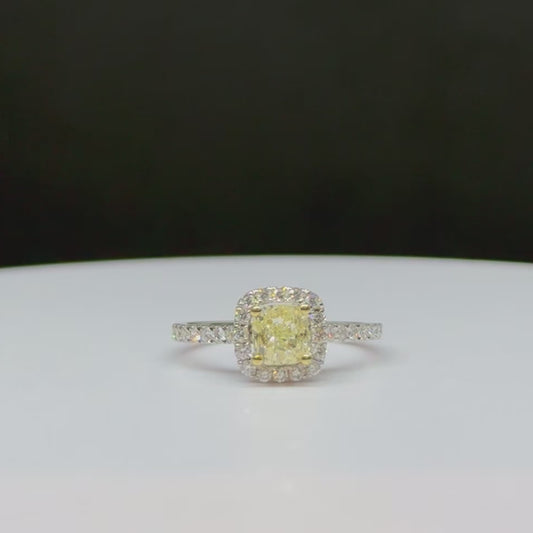 Natural Fancy Light Yellow Cushion Cut